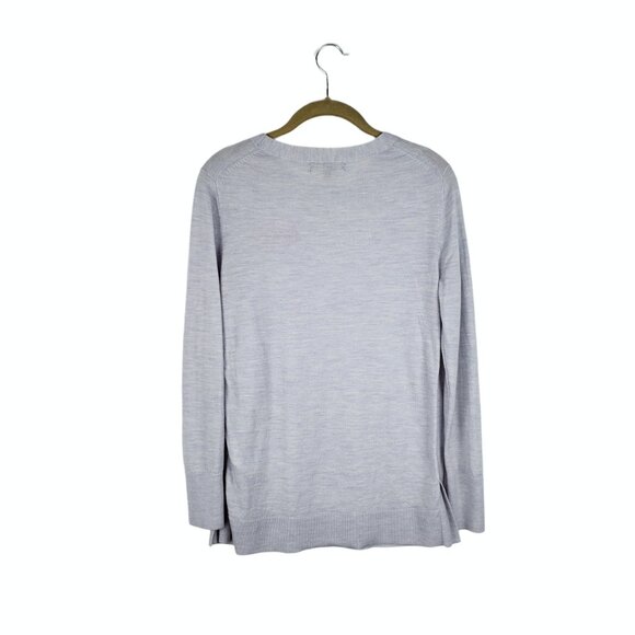 Banana Republic Womens Extra Fine Merino Wool Lovely Blue Gray Sweater Small - Picture 2 of 9